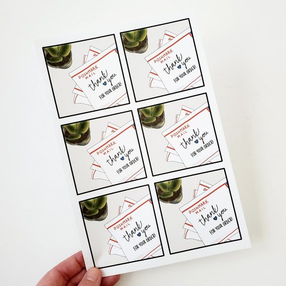 LB001 STICKERS Custom Poshmark Stickers Thank You for Your Order Personalizable - Picture 5 of 8